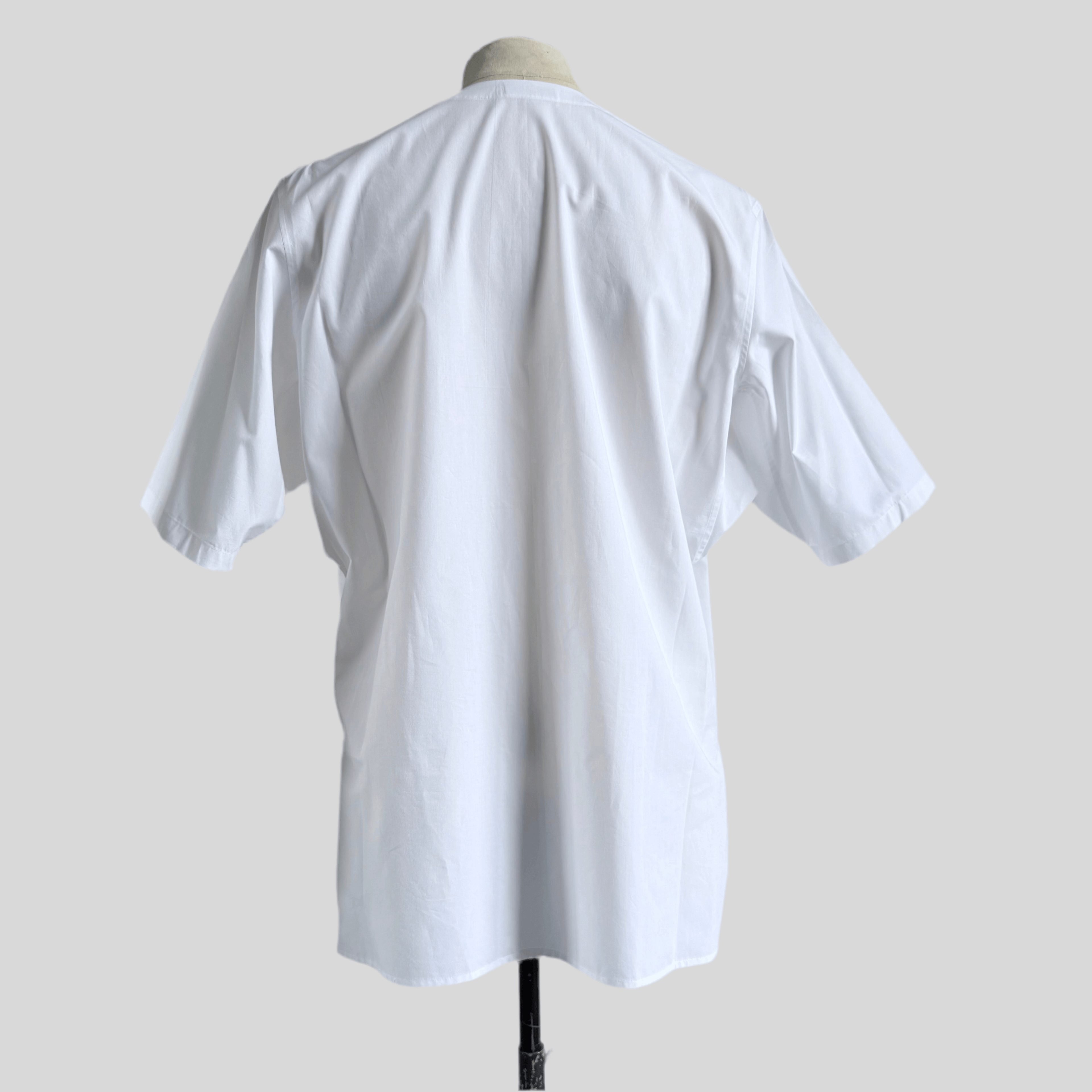 White Aries Button T-Shirt — back view on mannequin