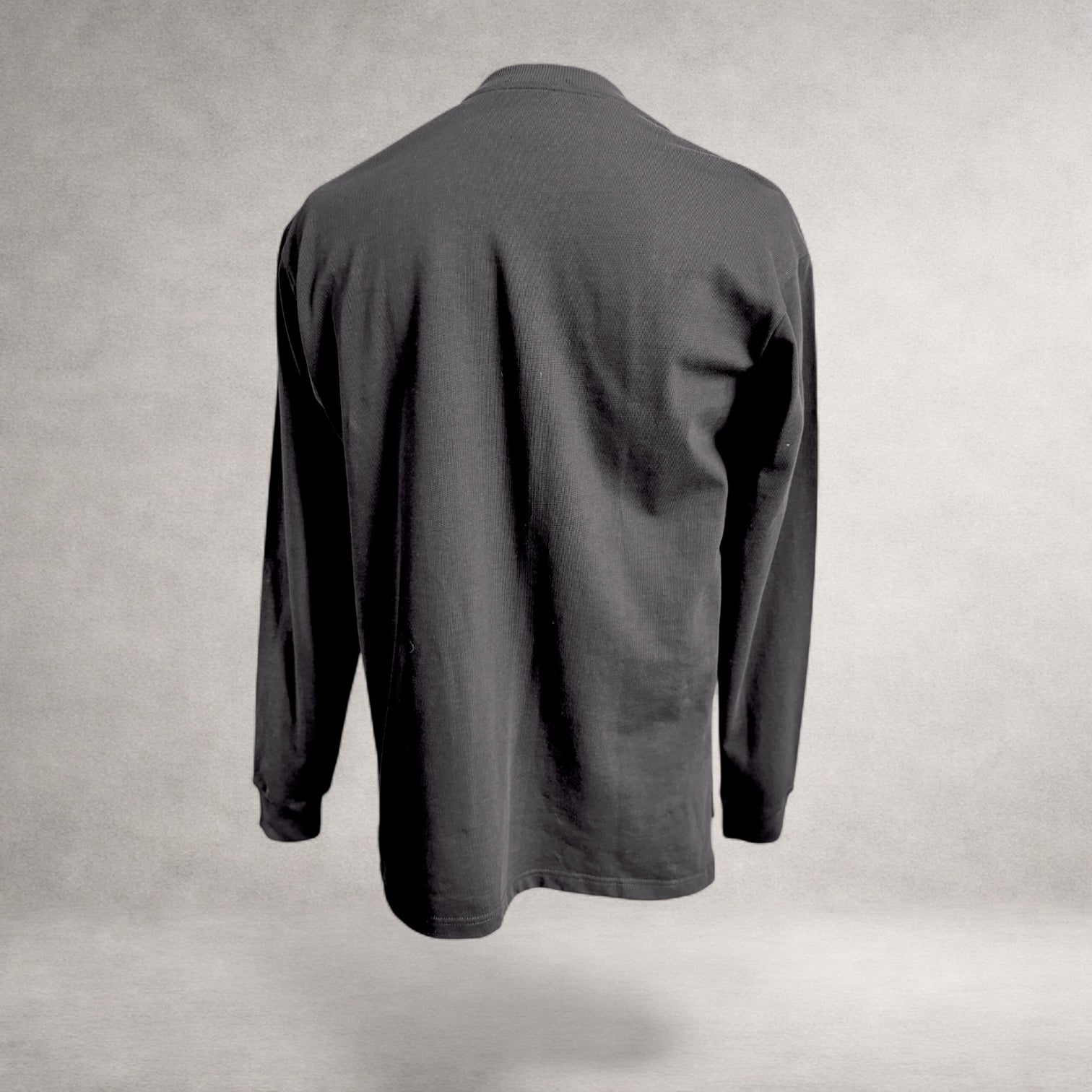 Black Atlas long sleeve jersey top with extended back hem made in England back