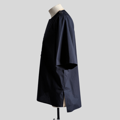 Black Aries Button T-Shirt — sleeve and shoulder detail
