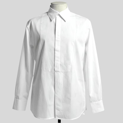 White Aries Evening Shirt — front view on mannequin
