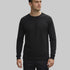 Black long sleeve jersey top with extended back length, made in England