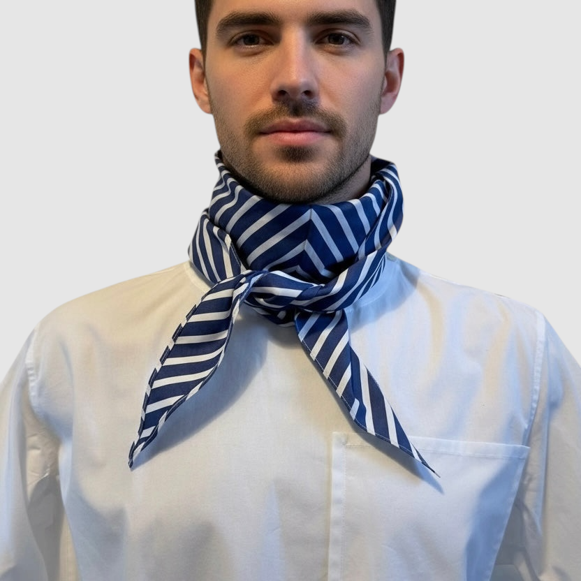 Arrombo Scarf — Blue Stripe - PINTO HERVIA