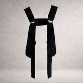 Black PINTO HERVIA H-Frame harness with soft structured panels and metal ring hardware.