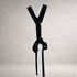 Black PINTO HERVIA Y-Vector harness with soft cotton construction and polished metal hardware.