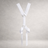 White poplin PINTO HERVIA Y-Vector harness with soft structured construction and polished metal hardware.