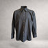 Black Aries 1 long sleeve shirt in cotton poplin, front view, made in England