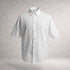 White Aries 2 short sleeve shirt in cotton poplin, front view, made in England