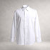 White Aries 3 long sleeve evening shirt in cotton poplin, front view, made in England