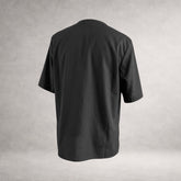Black Aries 4 short sleeve shirt in cotton poplin, back view, made in England