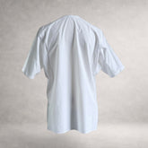White Aries 4 short sleeve shirt in cotton poplin, back view, made in England