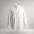 White Aries 5 long sleeve shirt in cotton poplin, front view, made in England