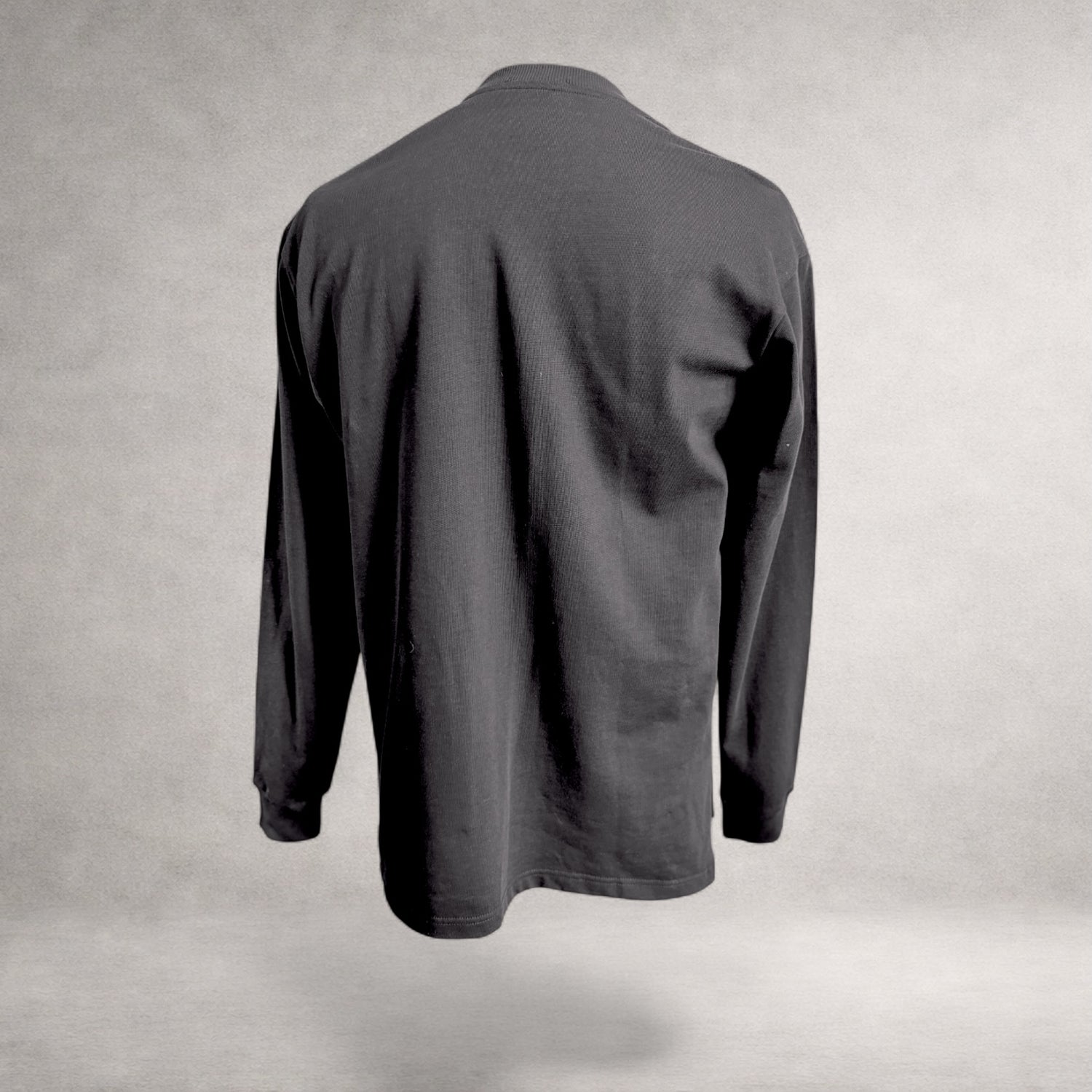 Black Atlas long sleeve jersey top with extended back hem made in England back
