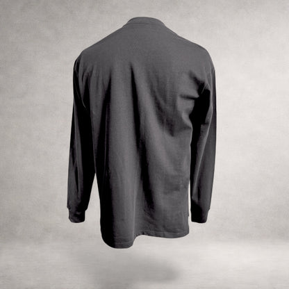 Black Atlas long sleeve jersey top with extended back hem made in England back
