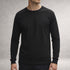 Black Atlas long sleeve top in jersey cotton, front view, made in England
